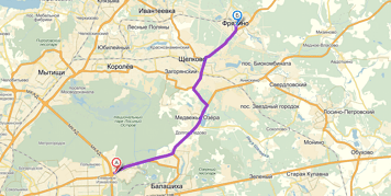 От МКАД до Фрязино примерно 24 км. Посмотреть на карте.