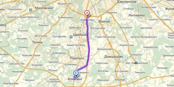 От МКАД до Климовска примерно 26 км. Посмотреть на карте.