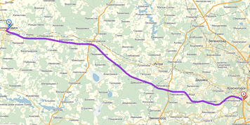 От МКАД до Волоколамска примерно 100 км. Посмотреть на карте.