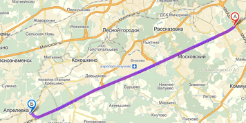 От МКАД до Апрелевки примерно 27 км. Посмотреть на карте.