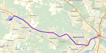 От МКАД до Дедовска примерно 20 км. Посмотреть на карте.