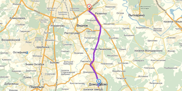От МКАД до Домодедово примерно 20 км. Посмотреть на карте.