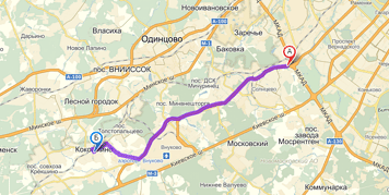 От МКАД до Кокошкино примерно 20 км. Посмотреть на карте.