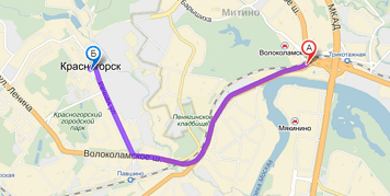 От МКАД до Красногорска примерно 5.5 км. Посмотреть на карте.