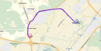 От МКАД до Мытища примерно 6 км. Посмотреть на карте.