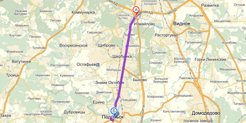 От МКАД до Подольска примерно 17 км. Посмотреть на карте.