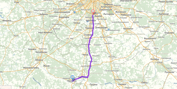 От МКАД до Протвина примерно 98 км. Посмотреть на карте.