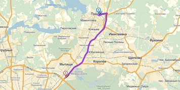 От МКАД до Пушкино примерно 20 км. Посмотреть на карте.