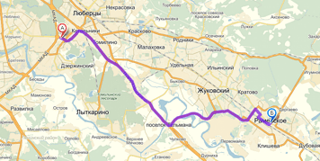 От МКАД до Раменского примерно 33 км. Посмотреть на карте.
