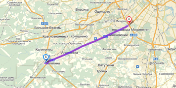 От МКАД до Селятино примерно 33 км. Посмотреть на карте.