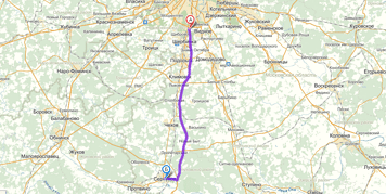 От МКАД до Серпухова примерно 83 км. Посмотреть на карте.