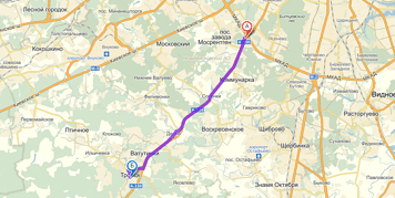 От МКАД до Троицка примерно 20 км. Посмотреть на карте.