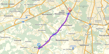 От МКАД до Ватутинок примерно 17 км. Посмотреть на карте.
